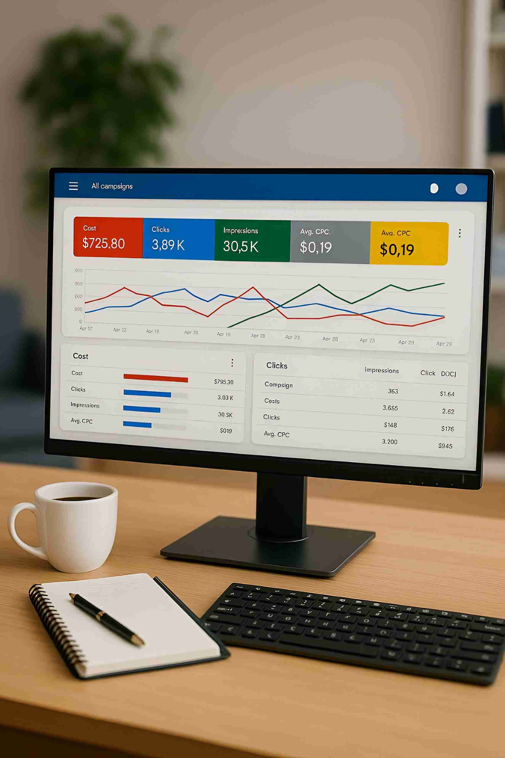 All campaign result and clicks