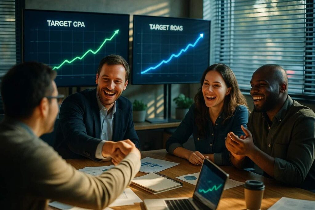 arget CPA vs ROAS campaign results chart